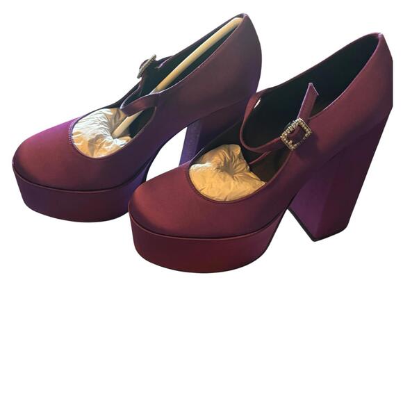 Shoes - Lisa + Vicky Vault V Dark Purple Satin Platform